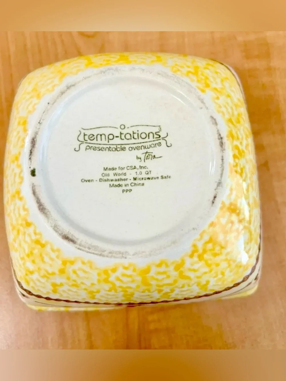 temptations bakeware presentable ovenware old world yellow Tara baking dish